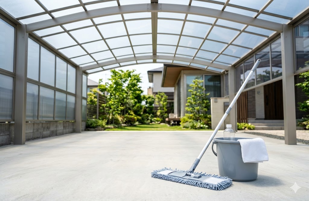 カーポートのモップ掃除で失敗しない！傷を防ぐ正しい手順と安全な道具選び
