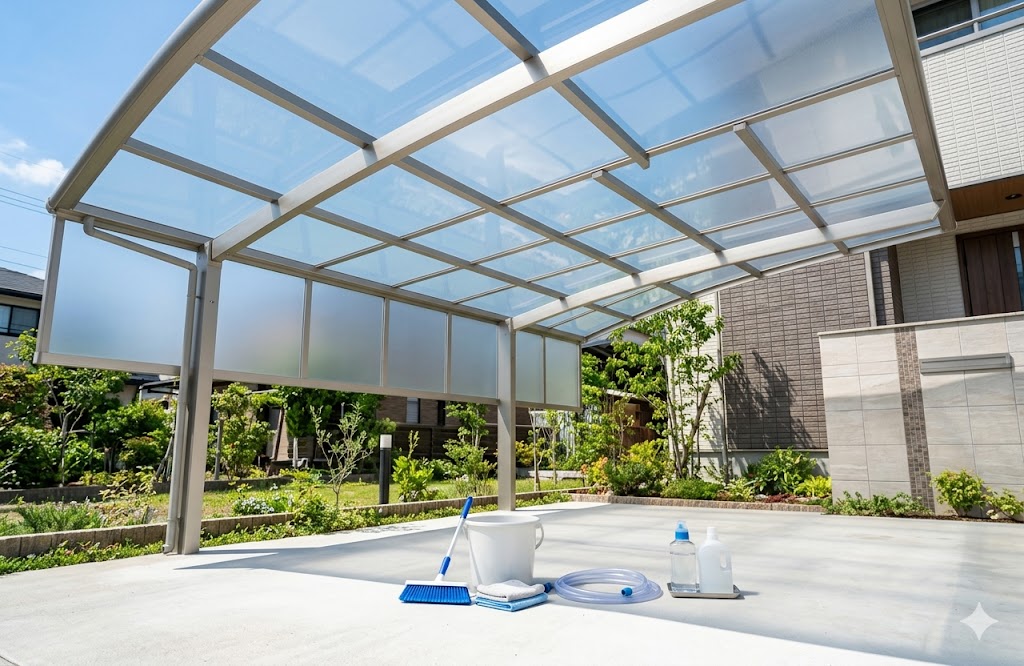 カーポートの鳥のフン対策！屋根を傷めず雨だれ汚れを落とす正しい掃除術