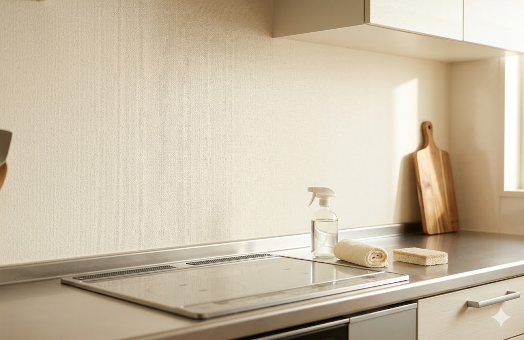 【壁紙を傷めない】キッチンの壁の油汚れをスッキリ落とす方法