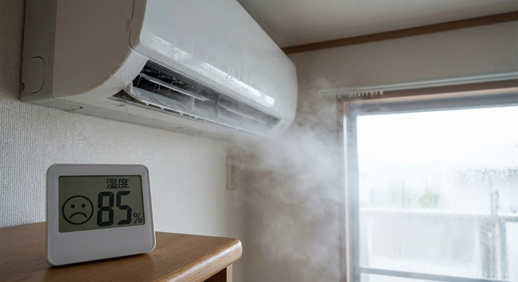 【プロ解説】エアコンの湿度戻りがひどい原因と3つの対策｜故障ではありません