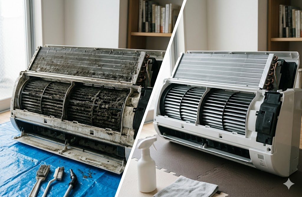 エアコンの完全分解洗浄は自分で可能？手順・必要な道具・3つのリスクを解説
