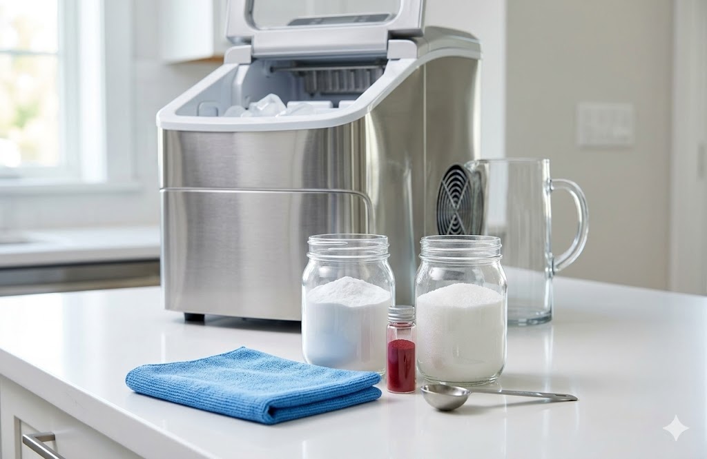 製氷機掃除を重曹で安全に！クエン酸との使い分けや食紅を使った手順をプロが解説