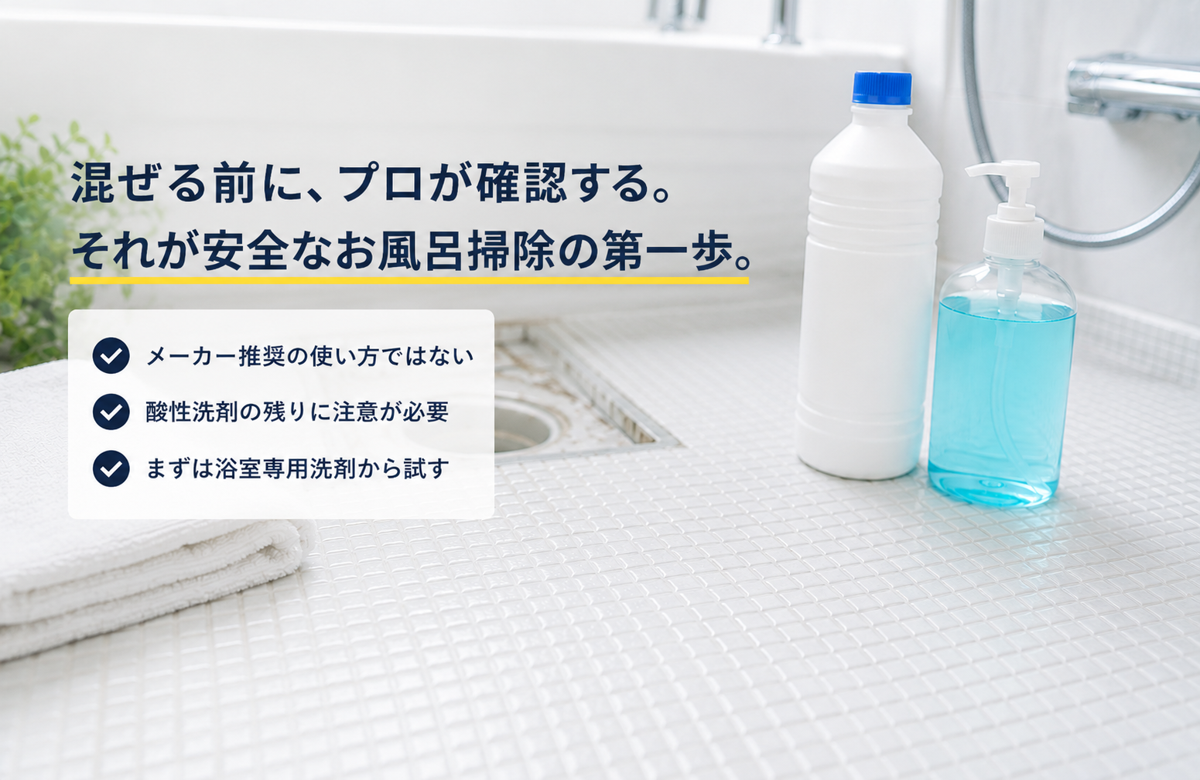 【プロの結論】ハイターと食器用洗剤（中性洗剤）を混ぜてお風呂掃除していい？