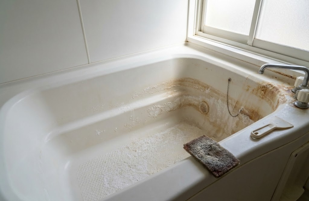 浴槽のザラザラ水垢・茶色いウロコはどうやって落とす？原因と色別落とし方の手順